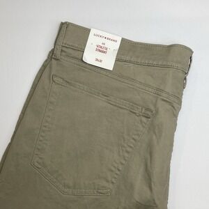 NEW‎ Lucky Brand 410 Athletic Straight Pants 38x30 5 Pockets Trousers Tan Brown
